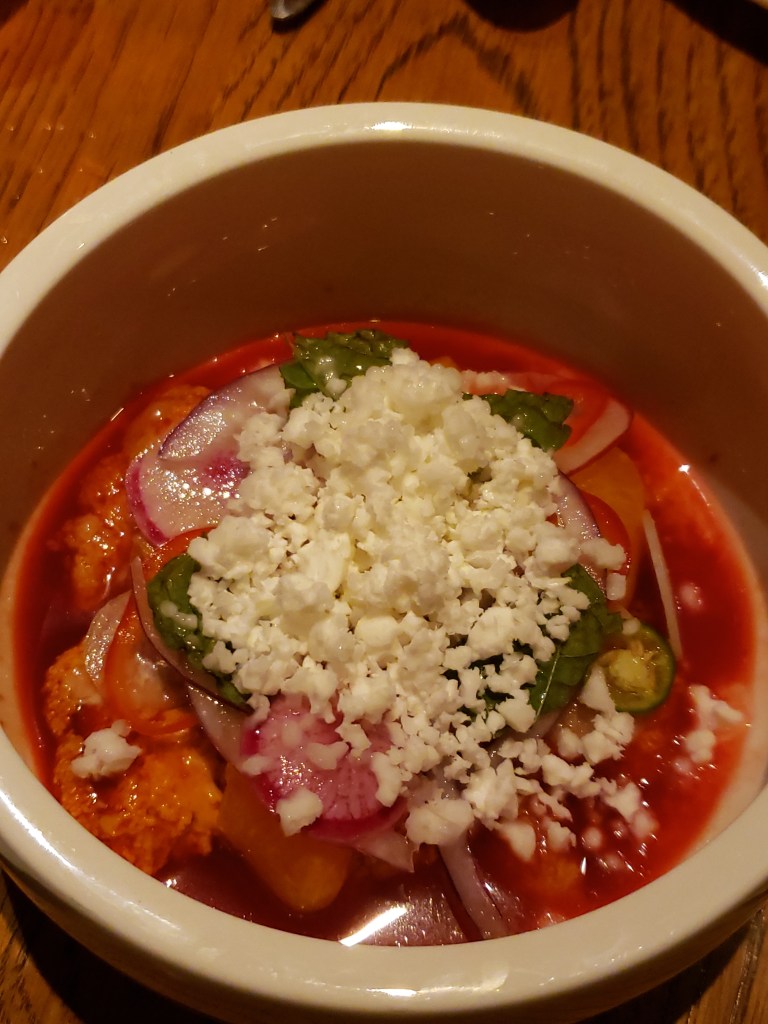 Sea Urchin ~ Hibiscus Aguachile, Tangerine, Red Onion, Mojito Snow