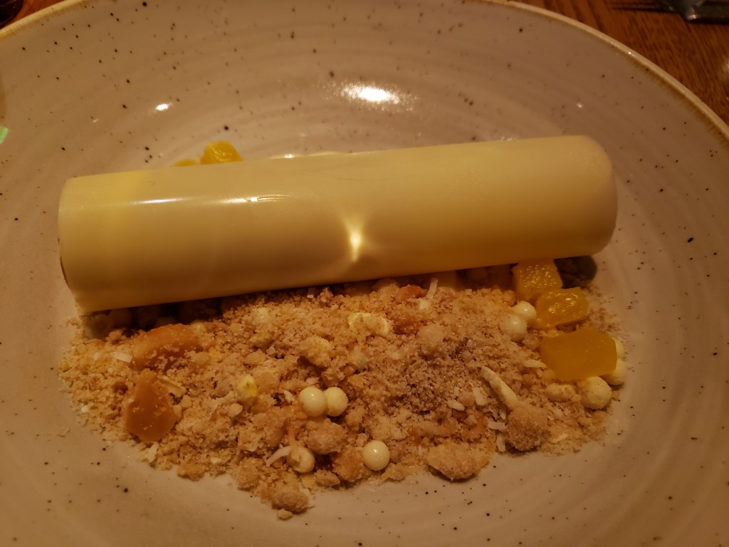  Coconut Cake ~ Macadamia Nut Brittle, Freeze Dried Pineapple, Frozen Lime Cream 